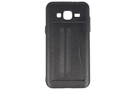 BAOHU Standing TPU Wallet Case - Hoesje Geschikt voor Samsung Galaxy J3 / J3 2016 Zwart