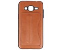 BAOHU Standing TPU Wallet Case - Hoesje Geschikt voor Samsung Galaxy J3 / J3 2016 Bruin