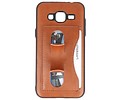 BAOHU Standing TPU Wallet Case - Hoesje Geschikt voor Samsung Galaxy J3 / J3 2016 Bruin