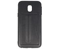 BAOHU Standing TPU Wallet Case - Hoesje Geschikt voor Samsung Galaxy J3 2017 Zwart