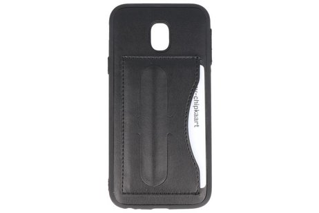 BAOHU Standing TPU Wallet Case - Hoesje Geschikt voor Samsung Galaxy J3 2017 Zwart