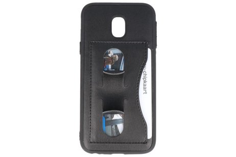 BAOHU Standing TPU Wallet Case - Hoesje Geschikt voor Samsung Galaxy J3 2017 Zwart