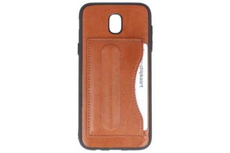 Standing TPU Wallet Case voor Galaxy J5 2017 Bruin