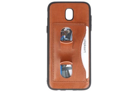 Standing TPU Wallet Case voor Galaxy J5 2017 Bruin