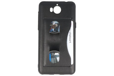 BAOHU Standing TPU Wallet Case - Geschikt voor Huawei Y5 2017 Zwart