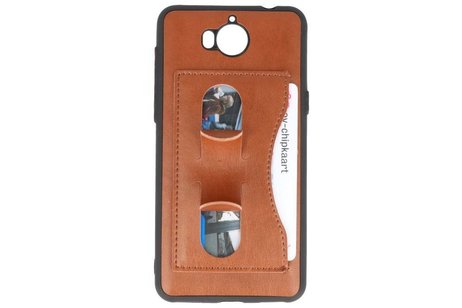 Standing TPU Wallet Case voor Huawei Y5 2017 Bruin