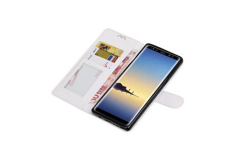 Galaxy Note 8 Portemonnee hoesje booktype wallet case Wit