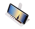 BAOHU Hoesje Geschikt voor Samsung Galaxy Note 8 - Portemonnee hoesje booktype wallet case Wit
