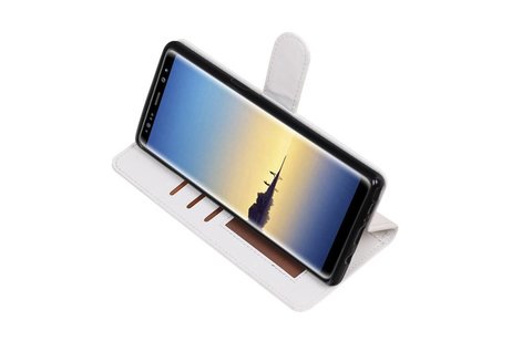 BAOHU Hoesje Geschikt voor Samsung Galaxy Note 8 - Portemonnee hoesje booktype wallet case Wit