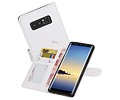 BAOHU Hoesje Geschikt voor Samsung Galaxy Note 8 - Portemonnee hoesje booktype wallet case Wit