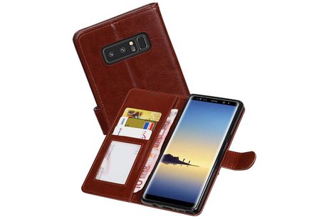 Galaxy Note 8 Portemonnee hoesje booktype wallet case Bruin