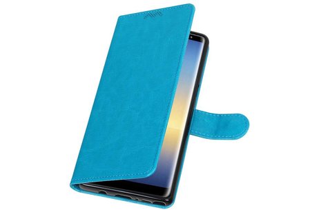 BAOHU Hoesje Geschikt voor Samsung Galaxy Note 8 - Portemonnee hoesje booktype wallet case Turquoise
