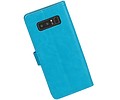 BAOHU Hoesje Geschikt voor Samsung Galaxy Note 8 - Portemonnee hoesje booktype wallet case Turquoise