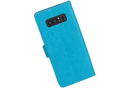 BAOHU Hoesje Geschikt voor Samsung Galaxy Note 8 - Portemonnee hoesje booktype wallet case Turquoise