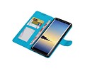 BAOHU Hoesje Geschikt voor Samsung Galaxy Note 8 - Portemonnee hoesje booktype wallet case Turquoise