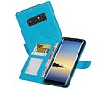 Galaxy Note 8 Portemonnee hoesje booktype wallet case Turquoise