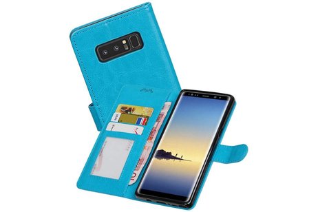 BAOHU Hoesje Geschikt voor Samsung Galaxy Note 8 - Portemonnee hoesje booktype wallet case Turquoise
