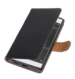 BAOHU Washed Leer Bookstyle Hoes voor Nokia 7 Zwart