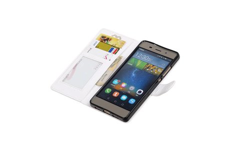 Huawei P8 Lite Portemonnee hoesje booktype wallet case Wit