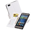 BAOHU Hoesje Geschikt voor Huawei P8 Lite - Portemonnee hoesje booktype wallet case Wit