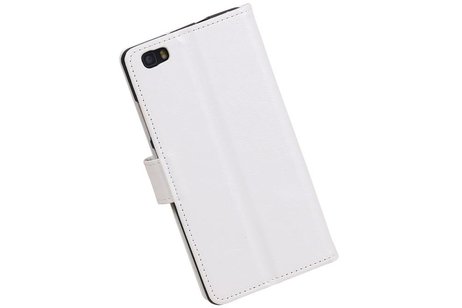 BAOHU Hoesje Geschikt voor Huawei P9 Lite - Portemonnee hoesje booktype wallet case Wit