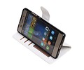 BAOHU Hoesje Geschikt voor Huawei P9 Lite - Portemonnee hoesje booktype wallet case Wit