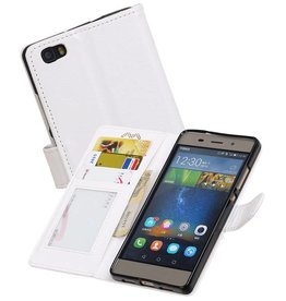 BAOHU Huawei P9 Lite Portemonnee hoesje booktype wallet case Wit