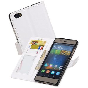 BAOHU Hoesje Geschikt voor Huawei P9 Lite - Portemonnee hoesje booktype wallet case Wit
