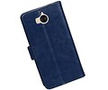 BAOHU Hoesje Geschikt voor Huawei Y5 / Y6 2017 - Portemonnee booktype wallet Donkerblauw