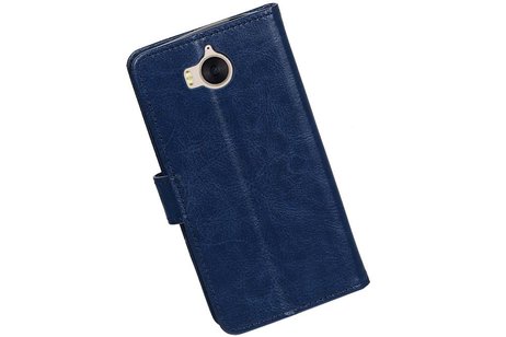 BAOHU Hoesje Geschikt voor Huawei Y5 / Y6 2017 - Portemonnee booktype wallet Donkerblauw