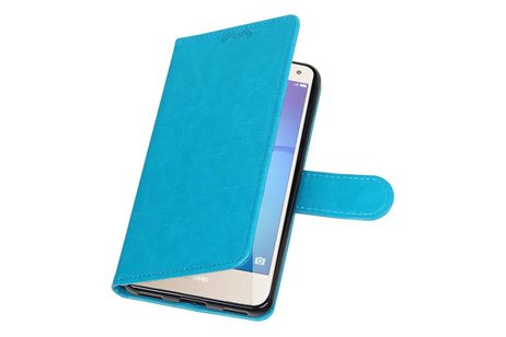 BAOHU Hoesje Geschikt voor Huawei Y5 / Y6 2017 - Portemonnee booktype wallet Turquoise