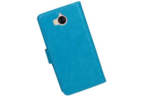 BAOHU Hoesje Geschikt voor Huawei Y5 / Y6 2017 - Portemonnee booktype wallet Turquoise