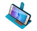 BAOHU Hoesje Geschikt voor Huawei Y5 / Y6 2017 - Portemonnee booktype wallet Turquoise