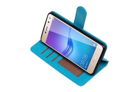 BAOHU Hoesje Geschikt voor Huawei Y5 / Y6 2017 - Portemonnee booktype wallet Turquoise