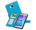 BAOHU Hoesje Geschikt voor Huawei Y5 / Y6 2017 - Portemonnee booktype wallet Turquoise