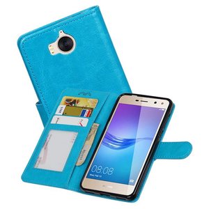 BAOHU Hoesje Geschikt voor Huawei Y5 / Y6 2017 - Portemonnee booktype wallet Turquoise