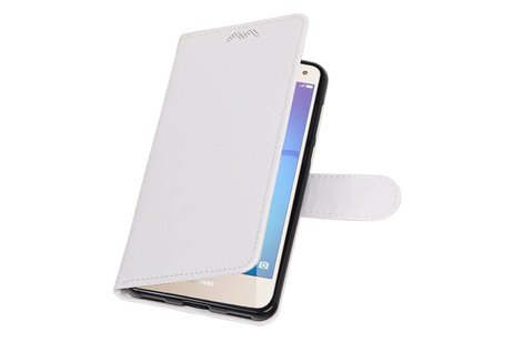 BAOHU Hoesje Geschikt voor Huawei Y5 / Y6 2017 - Portemonnee booktype wallet case Wit