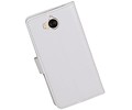 BAOHU Hoesje Geschikt voor Huawei Y5 / Y6 2017 - Portemonnee booktype wallet case Wit
