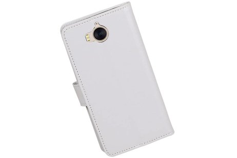 BAOHU Hoesje Geschikt voor Huawei Y5 / Y6 2017 - Portemonnee booktype wallet case Wit