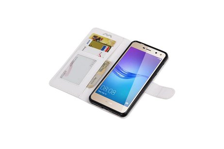 BAOHU Hoesje Geschikt voor Huawei Y5 / Y6 2017 - Portemonnee booktype wallet case Wit