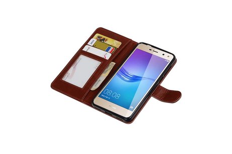 Huawei Y5 / Y6 2017 Portemonnee booktype wallet case Bruin