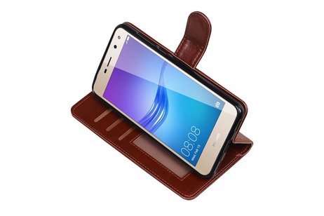 Huawei Y5 / Y6 2017 Portemonnee booktype wallet case Bruin