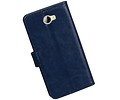 BAOHU Hoesje Geschikt voor Huawei Y5 II - Portemonnee hoesje booktype wallet Donkerblauw