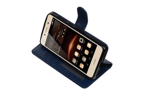 BAOHU Hoesje Geschikt voor Huawei Y5 II - Portemonnee hoesje booktype wallet Donkerblauw