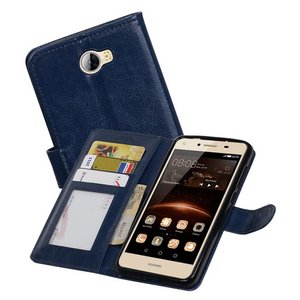 Huawei Y5 II Portemonnee hoesje booktype wallet Donkerblauw