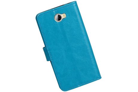 BAOHU Hoesje Geschikt voor Huawei Y5 II - Portemonnee hoesje booktype wallet Turquoise