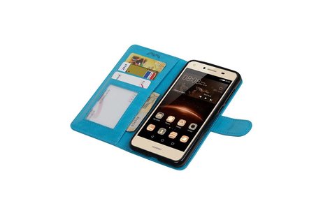 BAOHU Hoesje Geschikt voor Huawei Y5 II - Portemonnee hoesje booktype wallet Turquoise