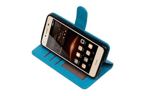 BAOHU Hoesje Geschikt voor Huawei Y5 II - Portemonnee hoesje booktype wallet Turquoise