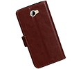 Huawei Y5 II Portemonnee hoesje booktype wallet case Bruin