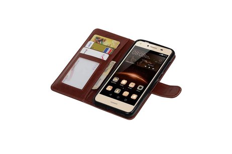 Huawei Y5 II Portemonnee hoesje booktype wallet case Bruin